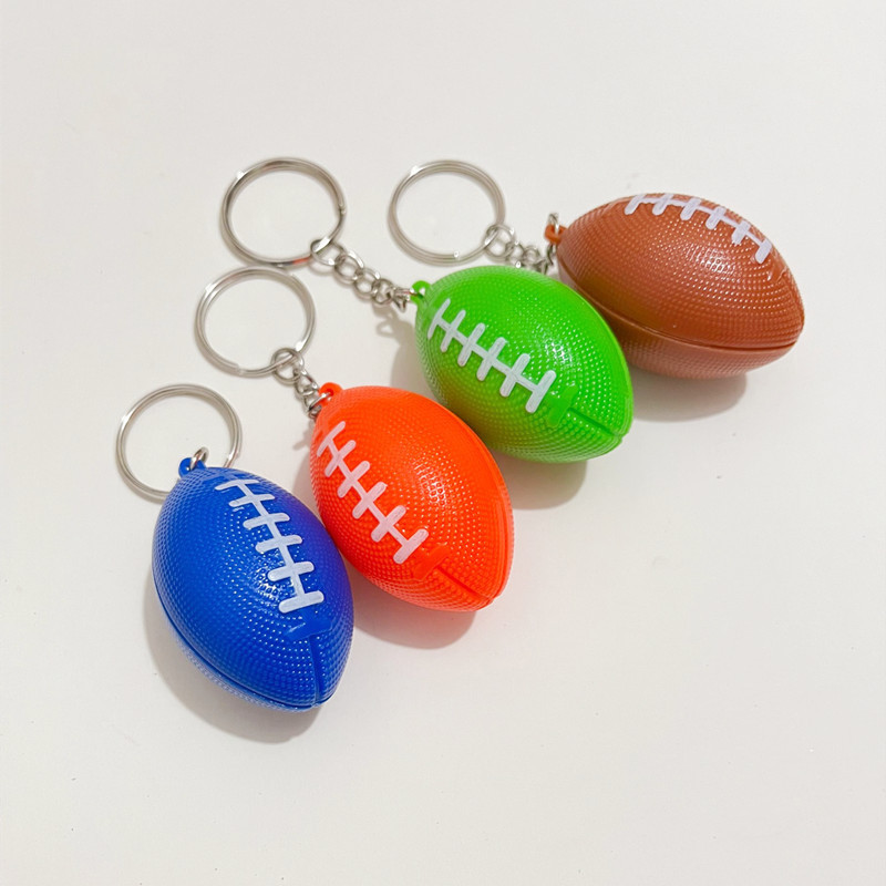 Cross-Border Creative Simulation Mini Rugby Keychain Key Ring Automobile Hanging Ornament Sports Games Small Gift