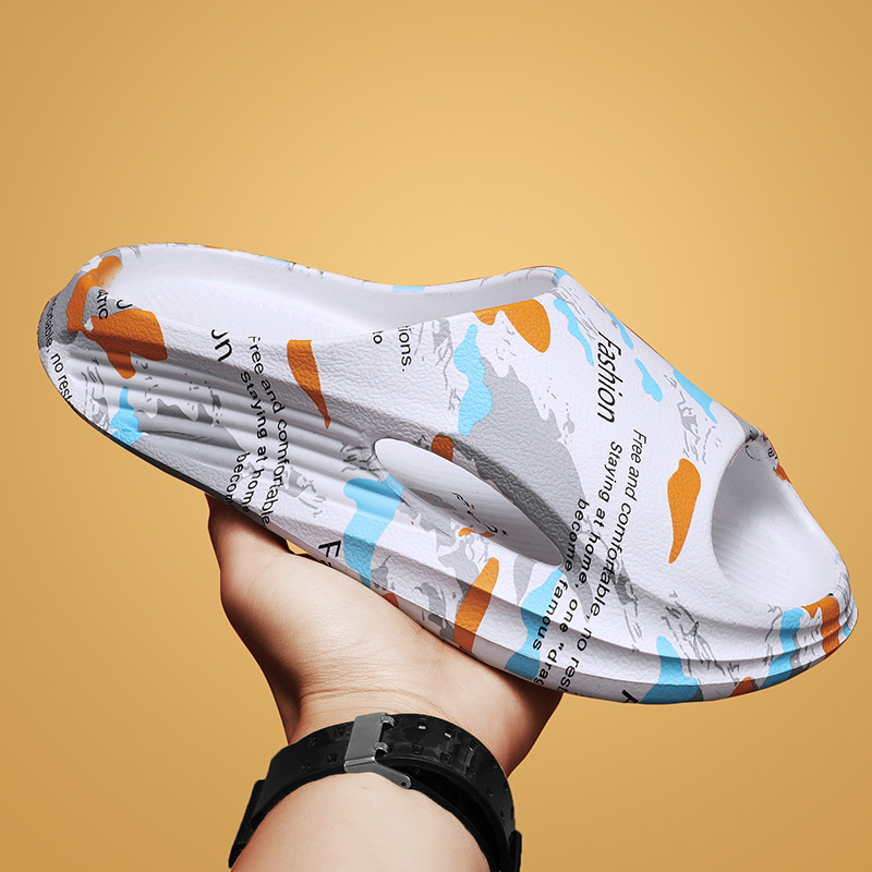 踩屎感拖鞋男夏季潮流外穿防滑软底一字拖青少年户外运动沙滩凉拖