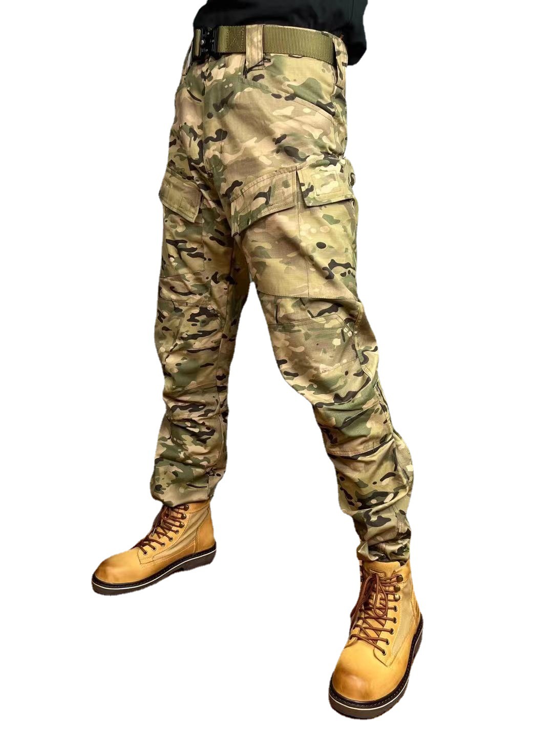 726战术户外迷彩格子布防刮耐磨防水魔术贴收紧直通迷彩裤-阿里巴巴