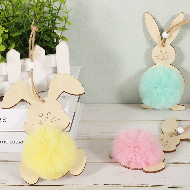 Cross-Border Easter Decorations Bunny Pendant Party Supplies Home Decoration Easter Egg Plush Pendant