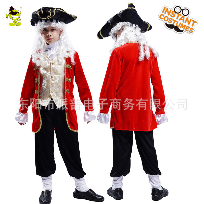 狂欢节派对服饰 小男孩角色扮演中世纪贵族服装 小男孩舞台表演服