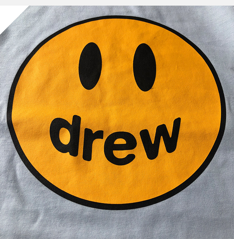 drew贾斯丁比伯house欧阳娜娜贾斯汀同款笑脸短袖情侣t恤打底衫