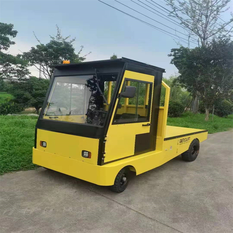 5吨厂区牵引运输平板车 四轮重型货物运输周转平台 电动平板拖车