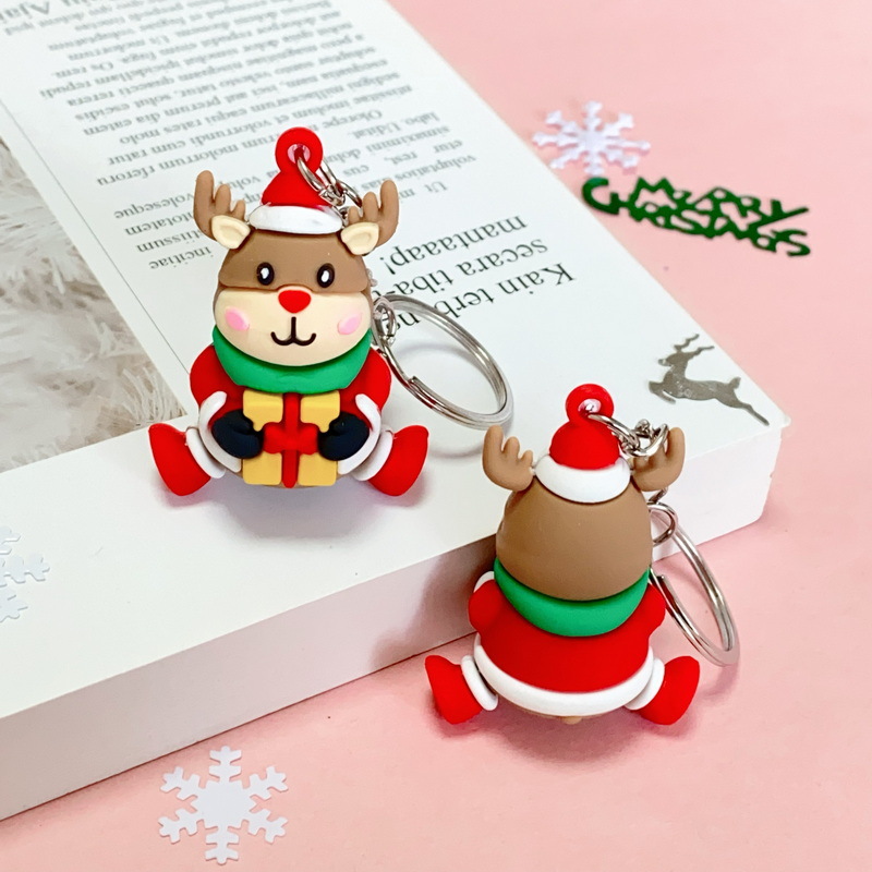 2024 Brand New Christmas Theme Series Cartoon Key Button Christmas Tree Decoration Pendant Christmas Party Small Gift