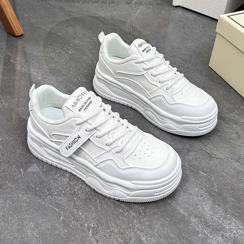 White Shoes for Women 2024 New Spring Students Korean Style Versatile Casual Ins Fashion Shoes Thick-Soled Sneakers for Women Zy1023