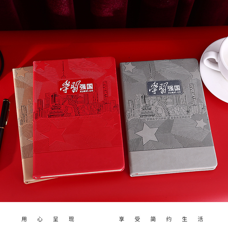 a5红色党员学习笔记本子学生记事本党支部工作会议记录本logo定制