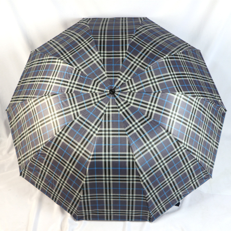 Silver Plastic Plaid Classic Plus-Sized Sunny and Rainy Umbrella Sun Umbrella Factory Direct Sales