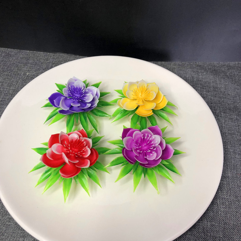 假花摆件装饰盘饰花酒店刺身拼盘摆盘装饰花草餐厅假花创意盘式