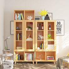 儿童书架简易置物架格子实木书柜客厅矮柜组合置物柜幼儿园电视柜