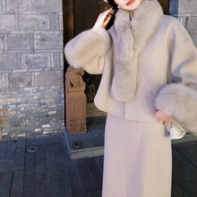 MENGXIANG ▏娇憨大小姐 国风大衣套装秋冬新中式羊毛呢外套女装