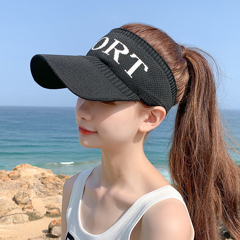 Sun Protection Hat Women's Summer Air Top Thin Sun Hat UV-Proof Outdoor Running New Peaked Sun Hat Tide