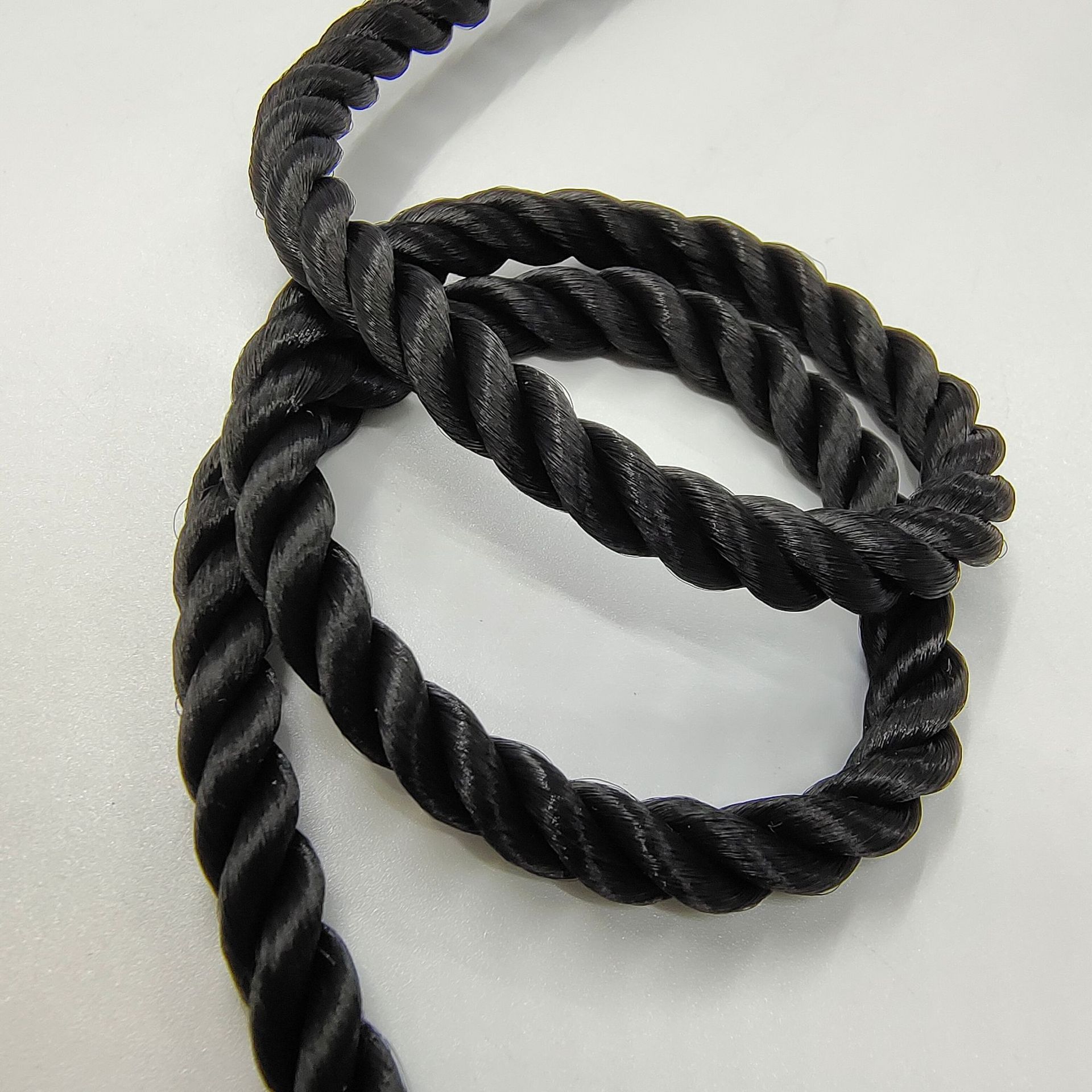 专业定制纸袋手提绳 5mm高档黑色三股pp扭绳 三股扭绳