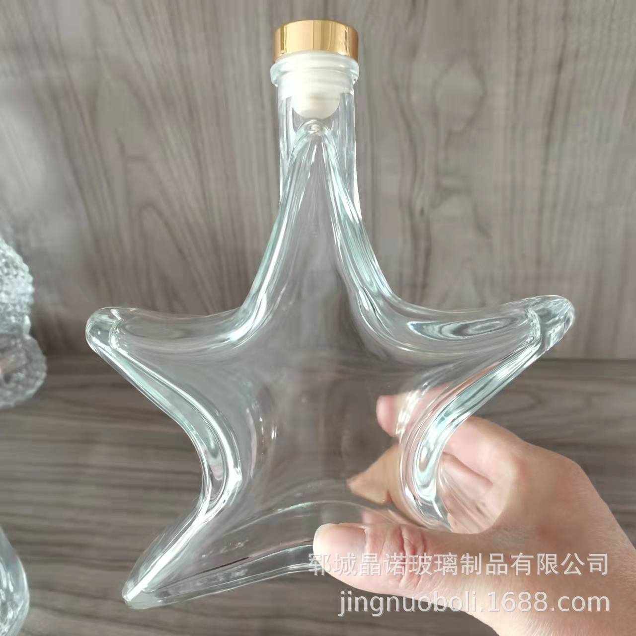 新款玻璃异形瓶四角星玻璃酒瓶6s异形木塞玻璃酒瓶添加logo-阿里巴巴