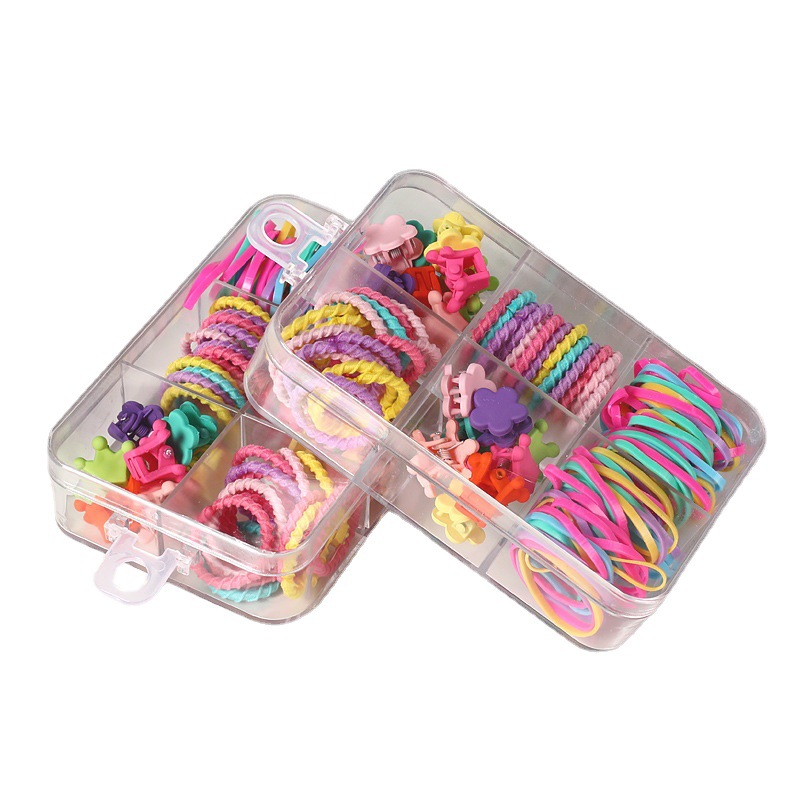 Cross-Border Hot Sale Multi-Color Combination Disposable Thickened Small Rubber Band Strong Pull Continuous Tie-up Hair Head Rope Ring Hair Ring