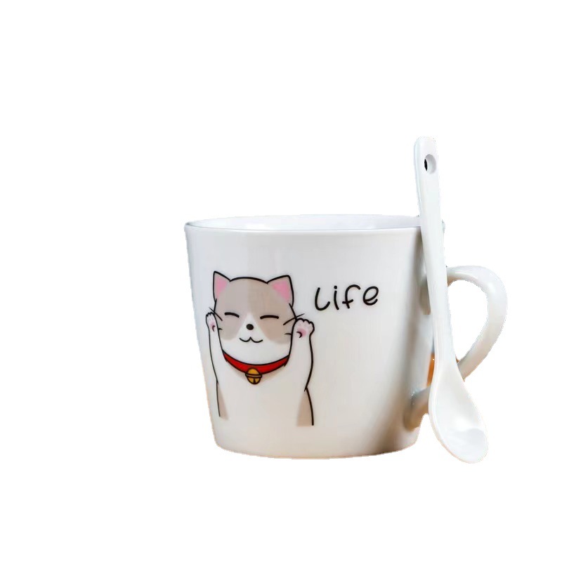 Creative Porcelain Cup Opening Small Gift Activity Gift Cartoon Coffee Cup Practical Cup Mug Printed Logo