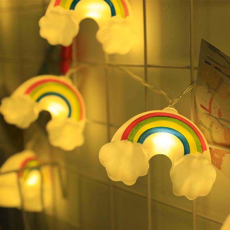 Led XINGX Colored Lights Rainbow Clouds String Room Decorative Lights Holiday Children's Room Layout Lights Lamp for Booth Hanging Lights