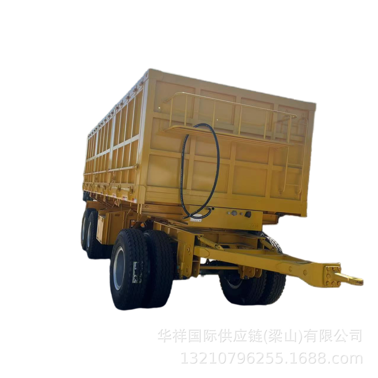 出口全挂拖车 电动篷布半挂车 全挂厢式车 大型厂区平板车