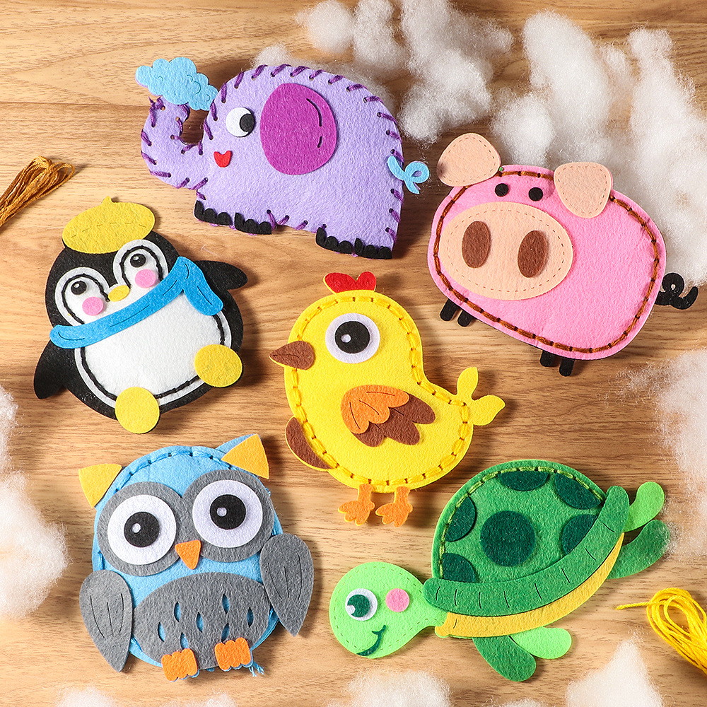 仿真动物手工缝缝乐不织布幼儿园diy挂件男女孩3