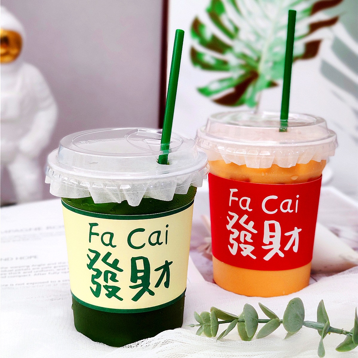 网红奶茶杯 泰式手打柠檬茶杯子一次性带盖商用高透pet冷饮杯打包