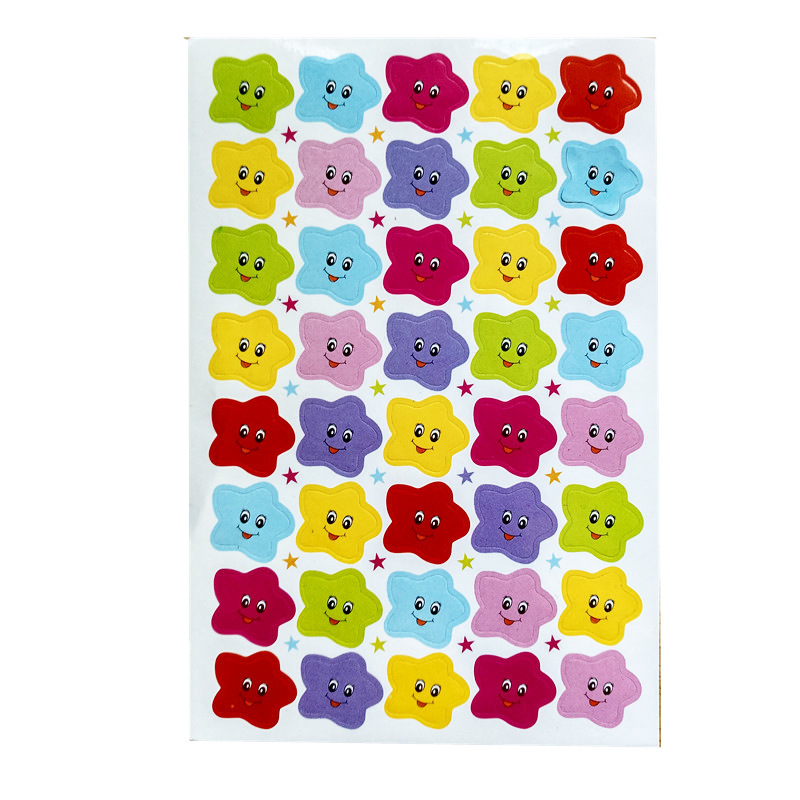 粘贴儿童100张学生奖励贴纸小红花早教表扬贴画笑脸五角星加油