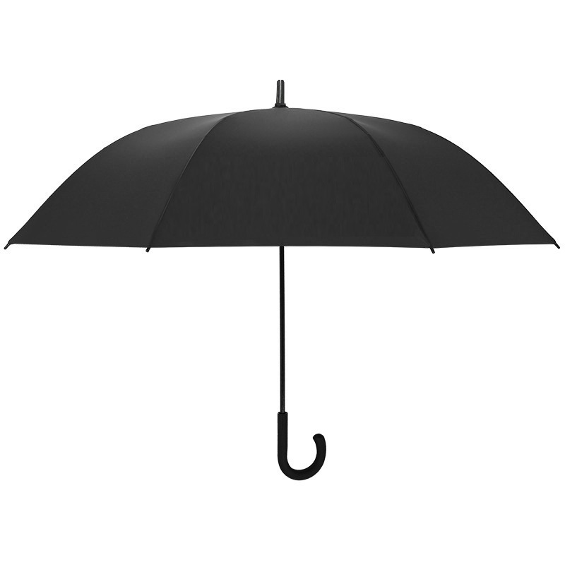 弯柄长把直把加大黑伞高密防水商务纯色黑色伞-阿里巴巴