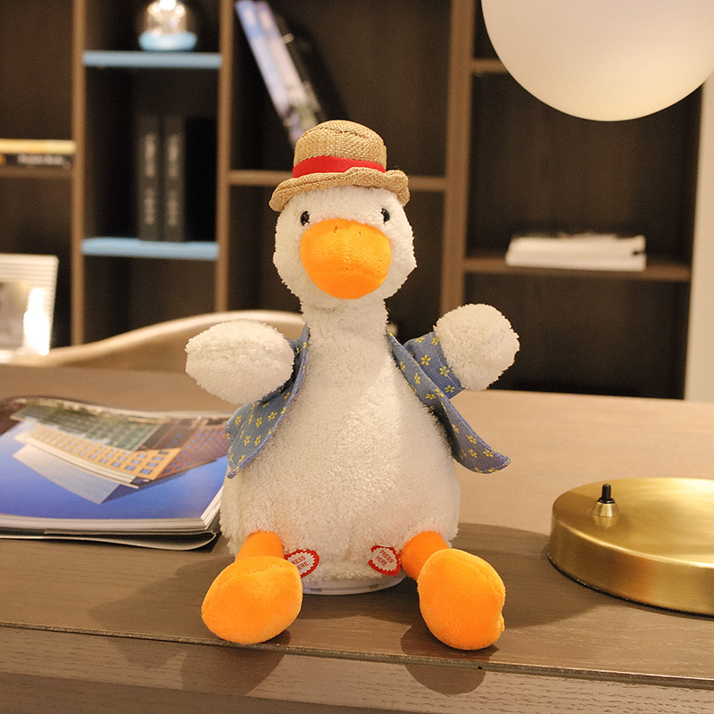 抖音新款正版复读鸭互怼人加油鸭网红会学说话的沙雕玩具鸭美轩