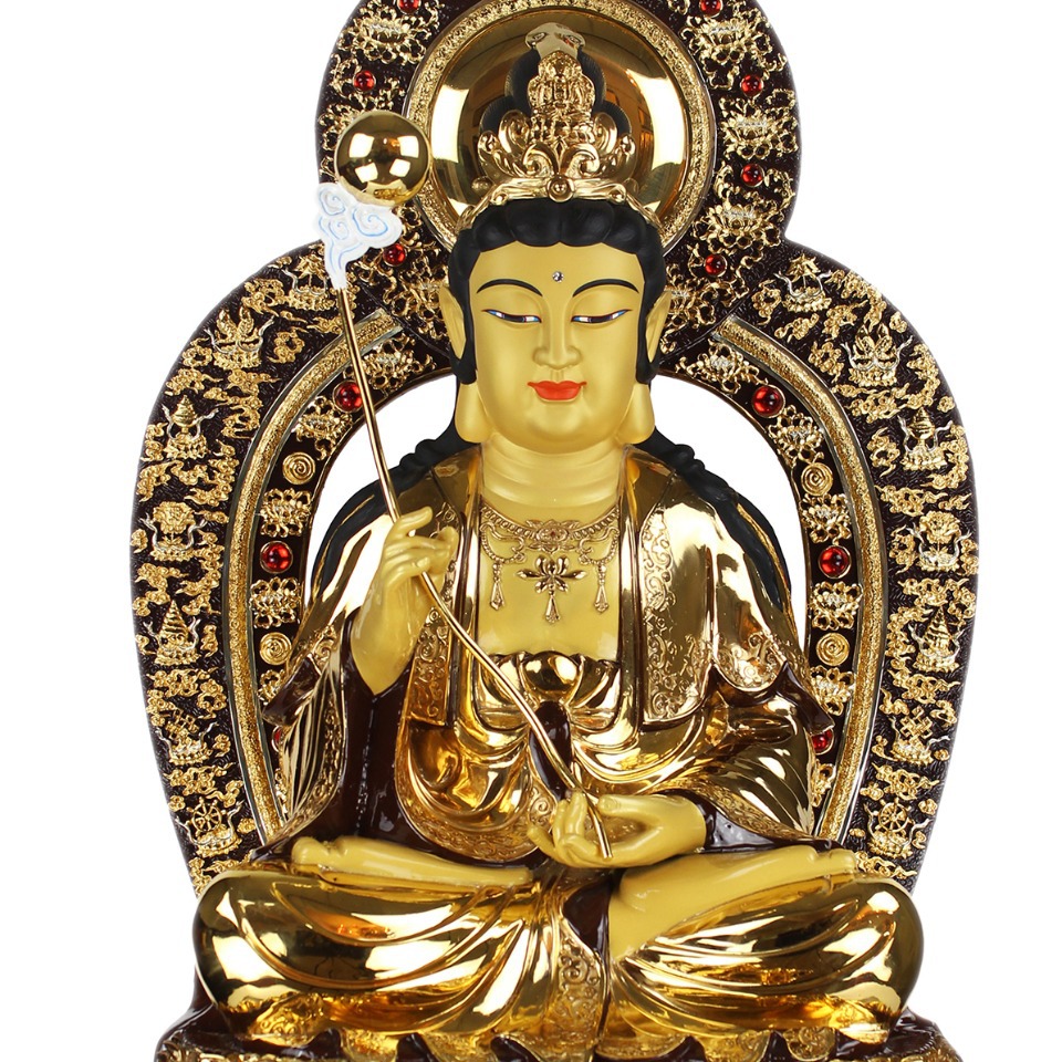 盛凡铜鎏金佛像药师佛日光月光菩萨坐像背光琉璃世界东方三圣