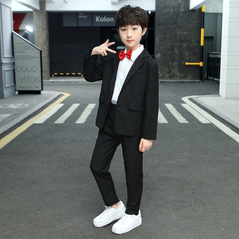 新款儿童西装套装男童主持人礼服钢琴演出服男孩花童西服外套英伦