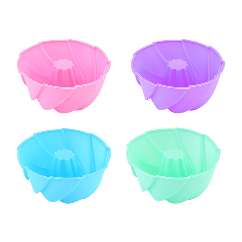 Qi Feng 12PCs Silicone Muffin Cup Thread Cake Cup Pudding Jelly round Cake Mold Baking Tool