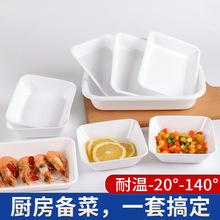 日本进口料理托盘家用厨房塑料备菜盘火锅配菜盘简约白色蘸料碟子