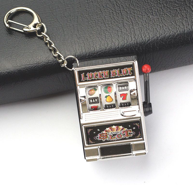 抖音网红解压玩具老虎机钥匙链趣味挂件创意汽车钥匙扣包钥匙圈环