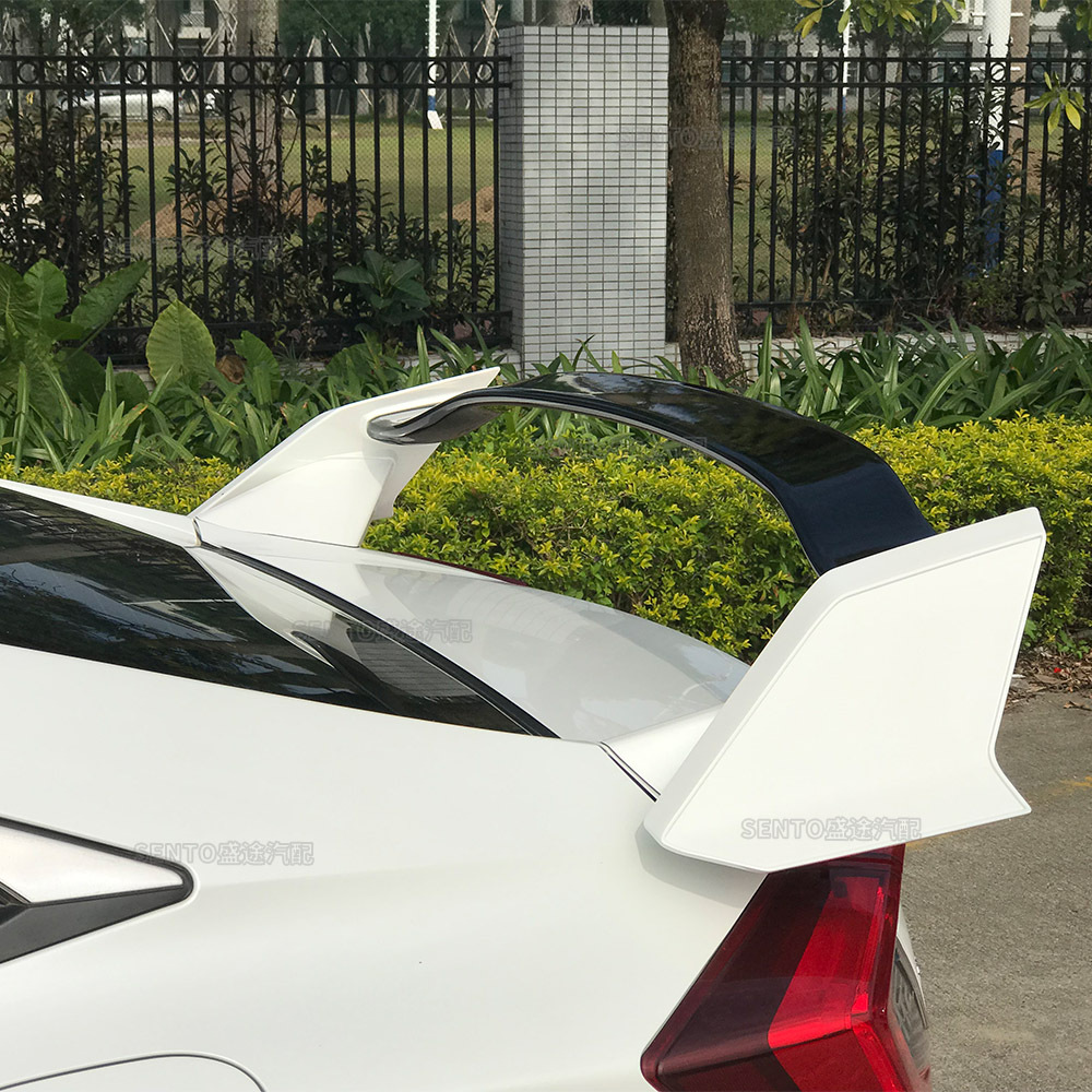 适用2016-2020本田十代思域改装定风翼typer款跑车尾翼免打孔装饰