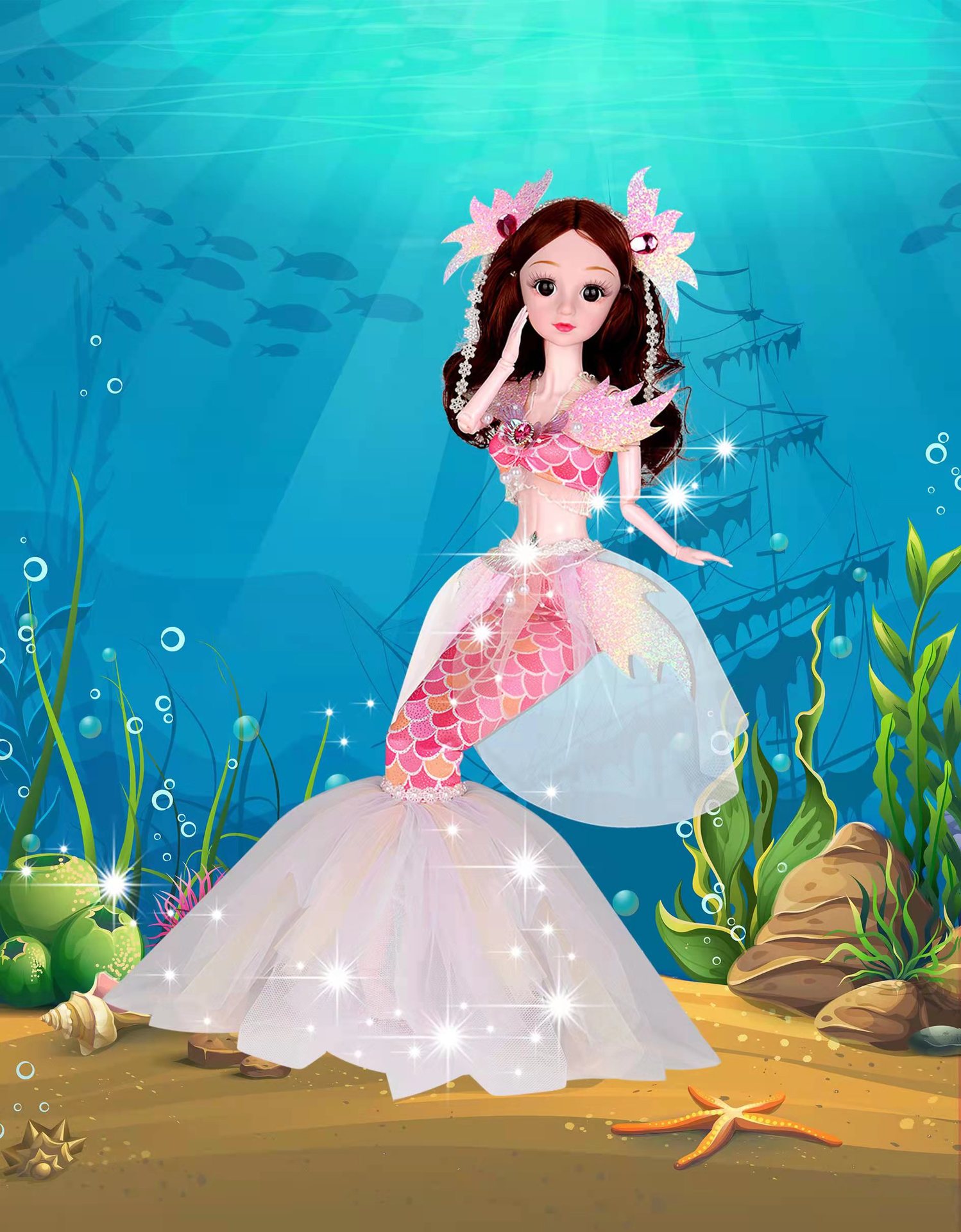 60cm Doll Bjd Mermaid Dress-up Gift Box Girl 61 Birthday Training Class Gift Factory Wholesale