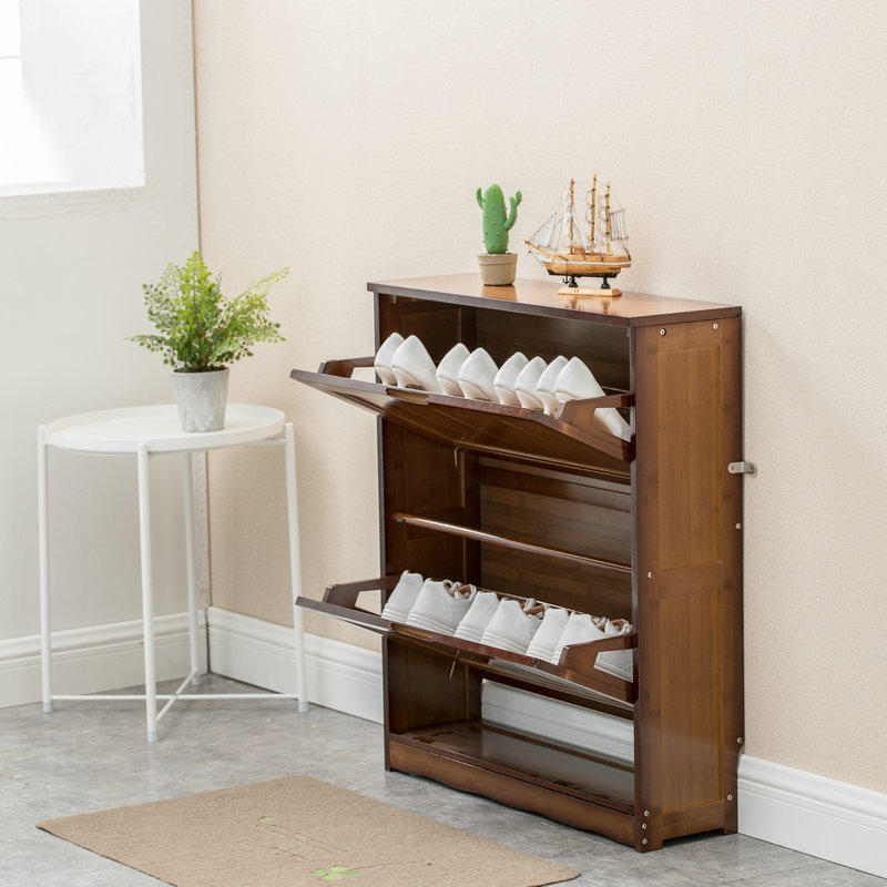 简约现代实木鞋柜超薄大容量翻斗鞋柜门厅储物柜玄关鞋柜批发