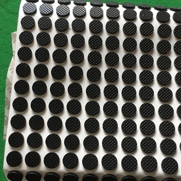 电器减震用黑色硅胶垫单面背纤维胶自粘的牢网格圆形方形橡胶脚垫