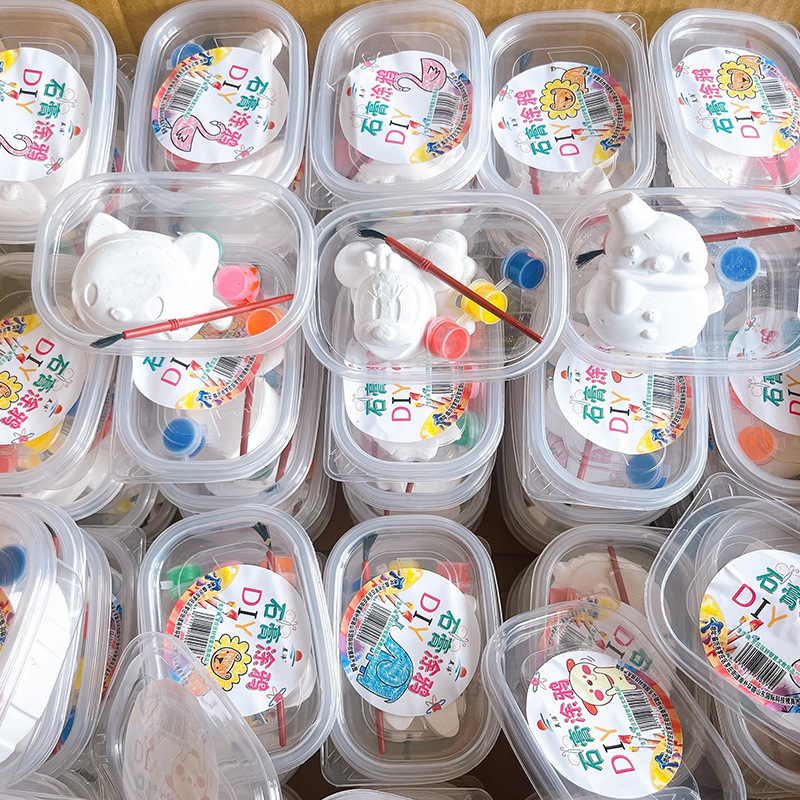 Children's Diy Coloring Pen Plaster Doll Small Mini White Body Painted Graffiti Box Set Toy Wholesale Stall