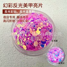 盛彩祥反光幻彩金葱粉亮片美甲蹦迪闪光片反光幻彩彩钻折射碎钻粉