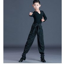 拉丁舞蹈服男童拉丁舞服装儿童男孩练功服裤拉丁舞比赛服夏季短袖