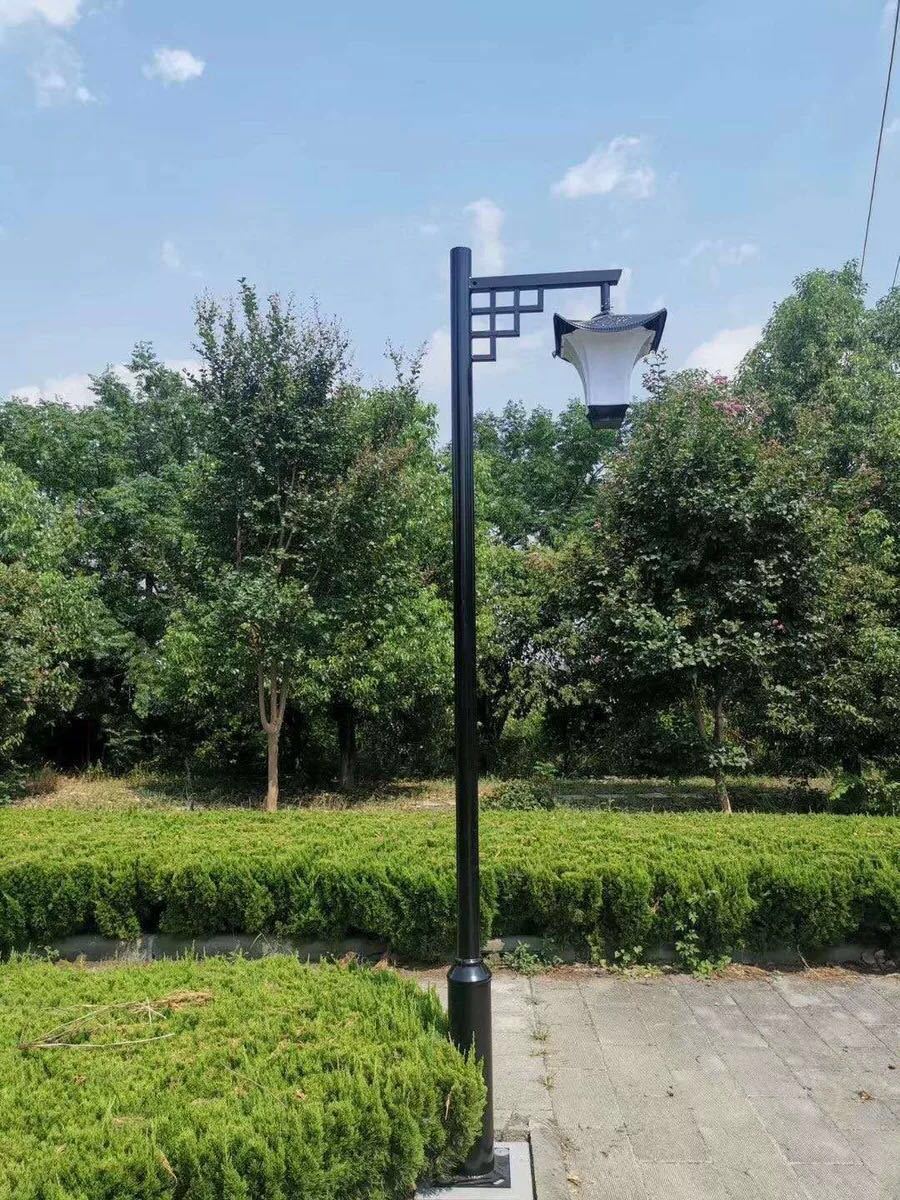 仿古中式太阳能庭院灯户外3米景观灯小区公园景区复古双头led路灯