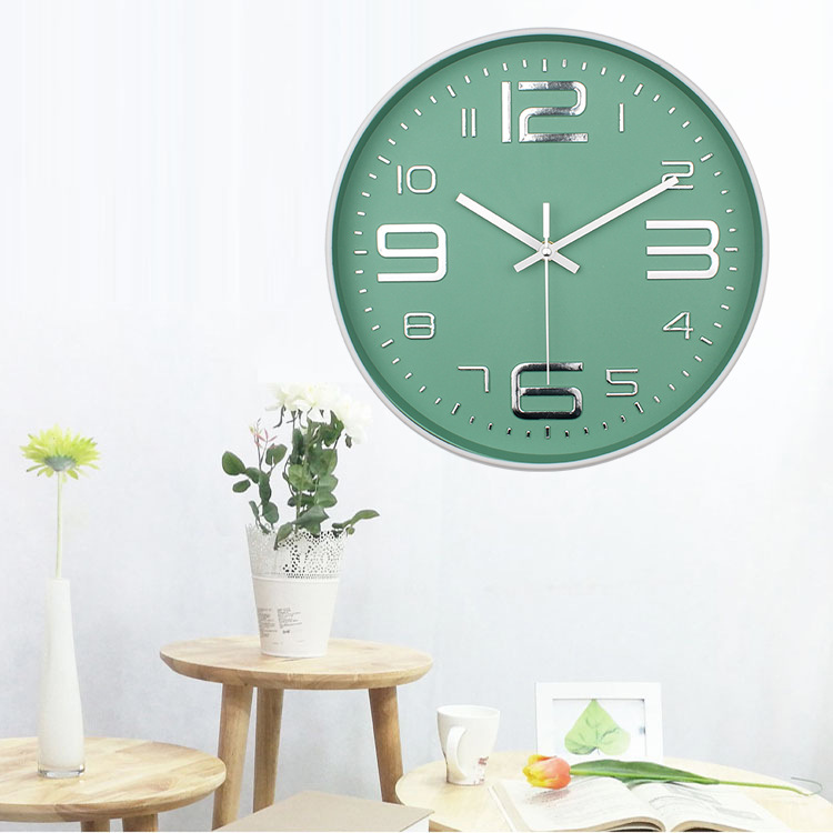 12-Inch 30cm round Noiseless Hanging Clock Plastic Fashion Simple Digital Clock Bedroom Can Be Designed and Wholesale as Required