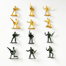 军事系列6cm小军人儿童玩具配件模型二战小兵人塑料摆件男孩玩具