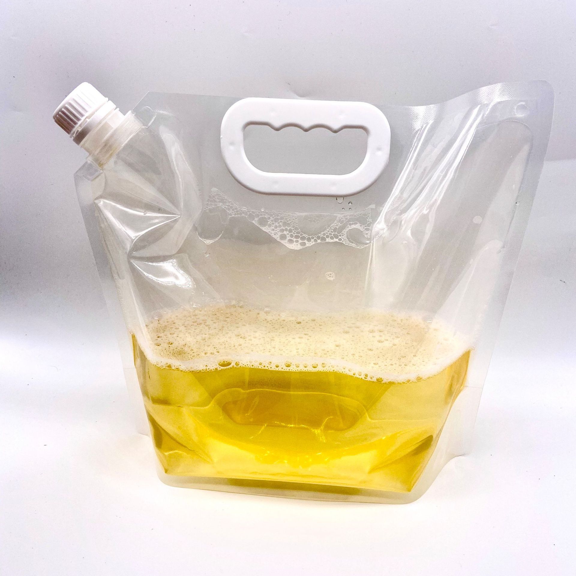 厂啤酒袋5升透明吸嘴袋鲜啤精酿扎啤加厚手提吸嘴塑料袋2.5l