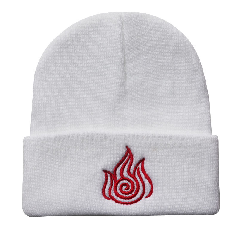 Cartoon Fire Nation Woolen Cap Avatar Last Air Bender Embroidery Knitted Hat Sleeve Cap