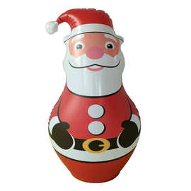厂家pvc充气圣诞老人  圣诞节日充气不倒翁玩具   充气雪人不倒翁