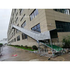 电商物流仓库出货滑梯_三楼仓库卸货滑道 防滑式爬坡装车传输机