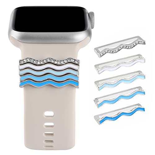 Smart Watch Apple Watch Silicone Watch Band Accessories Dripping Oil Diamond Five-Piece Set Cross-Border Wholesale