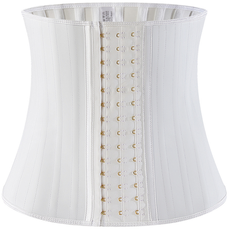 25骨哑光橡胶塑身衣运动健身收腹束腰带白色束身衣waist trainer