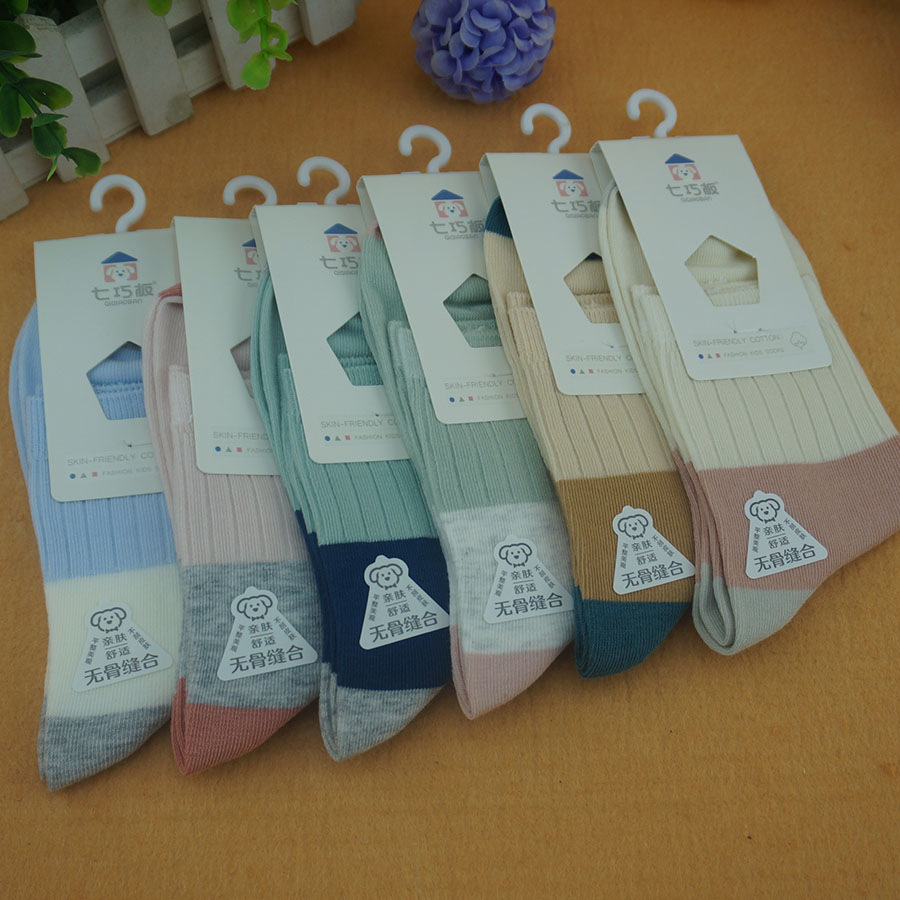 七巧板棉儿童袜春秋款薄棉款袜7309男童女童-阿里巴巴