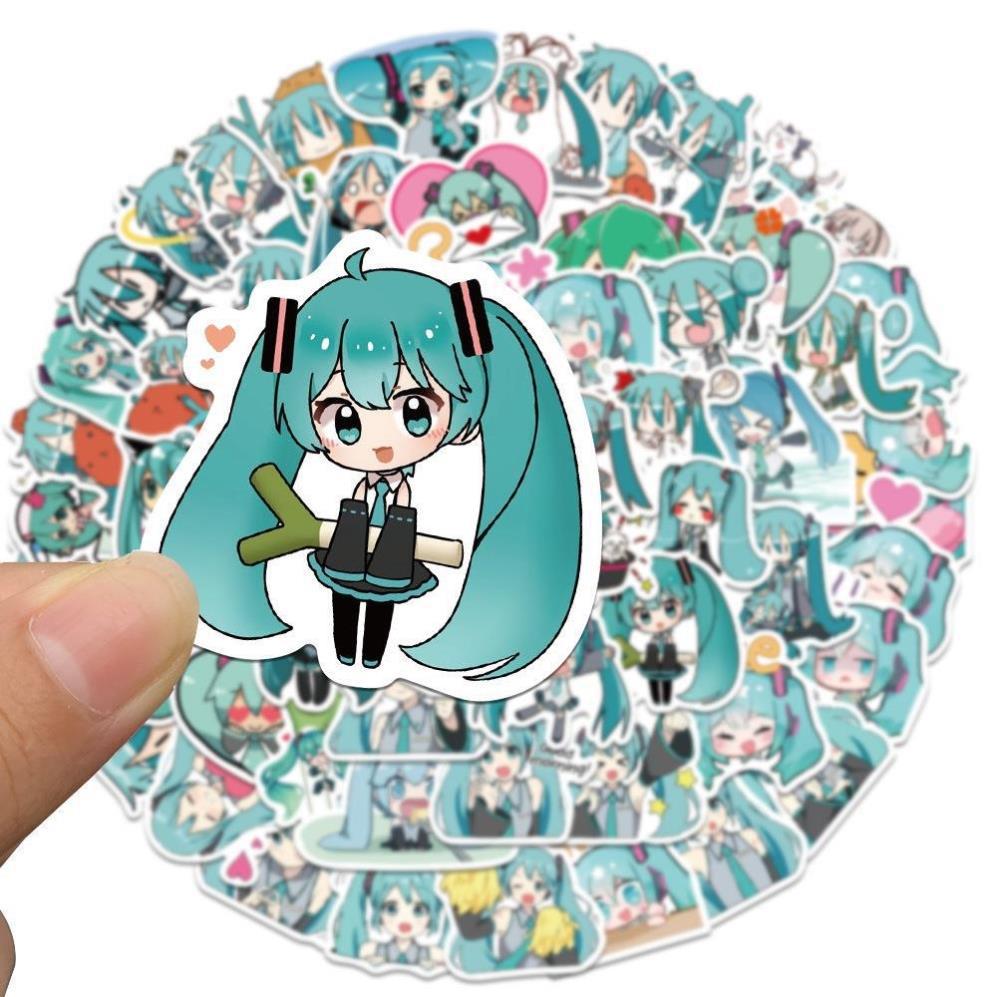 初音未来65张入可爱表情包手账贴画傻小fufu行李箱手机笔记本贴纸