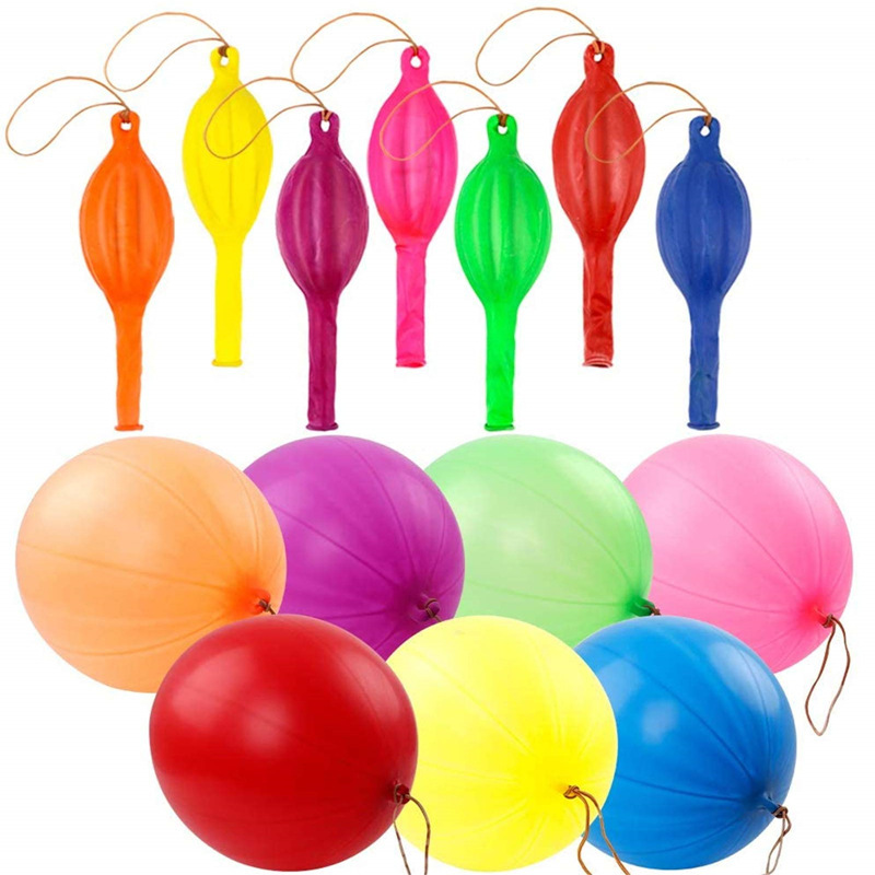 7色健身拍拍球 手拍气球 带橡皮筋气球儿童玩具气球 布置派对用品